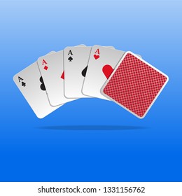 Poker card blackjack vector illustration.
