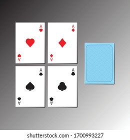 Poker Card Clasic Ace Vector. Ready To Print Ready To Use