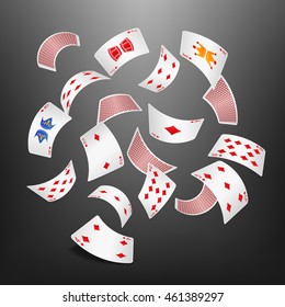 Poker card diamond scattered