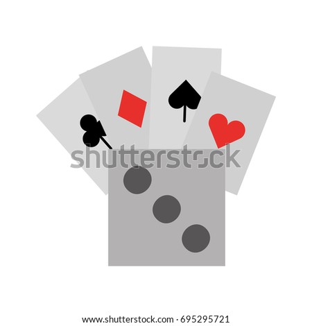 poker card with dice