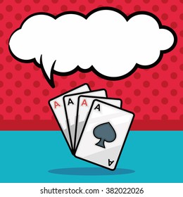 poker card doodle, speech bubble