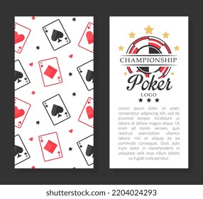 Poker Card Games Banner Design as Casino and Gambling Vector Template