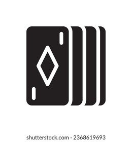 Poker Card Glyph Icon. Poker Card Icon