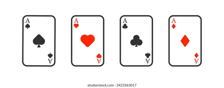 Poker card icon. Casino card game symbol. Gambling game. Vector isolated sign.