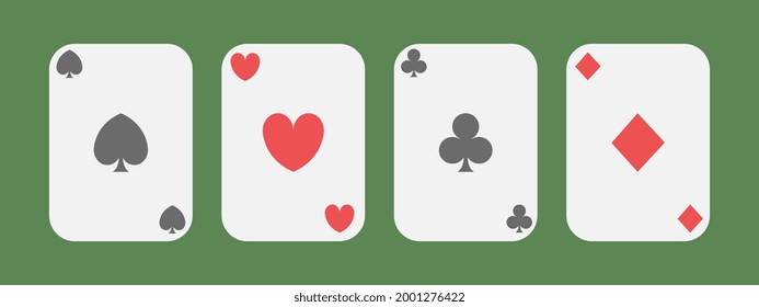 poker card icon. spade, heart, club, diamond. flat icon vector illustration isolated on a white background. for the theme of games, gambling, cards and others