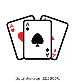 icono de tarjeta de poker plantilla de diseño vectorial en fondo blanco