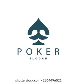 Poker Card Logo Classic Vector Gambling Game Design Simple Symbol Template