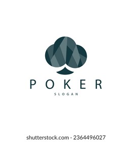Poker Card Logo Classic Vector Gambling Game Design Simple Symbol Template
