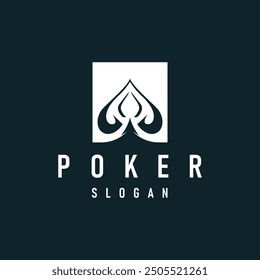 Poker Card Logo Classic Vector Gambling Game Design Simple Symbol Template