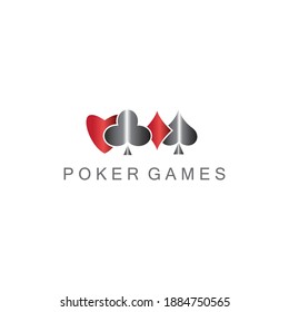 poker card logo color illustration design template vector