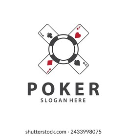 Poker Card Logo Vector Gambling Game Design Simple Symbol Template Vector Design