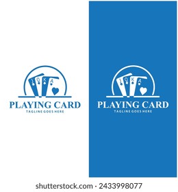 Poker Card Logo Vector Gambling Game Design Simple Symbol Template Vector Design