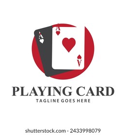 Poker Card Logo Vector Gambling Game Design Simple Symbol Template Vector Design