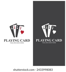 Poker Card Logo Vector Gambling Game Design Simple Symbol Template Vector Design