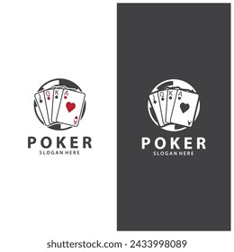 Poker Card Logo Vector Gambling Game Design Simple Symbol Template Vector Design