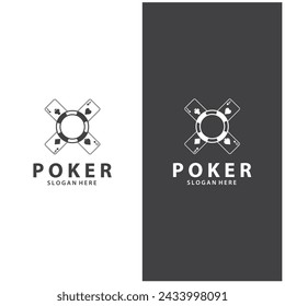 Poker Card Logo Vector Gambling Game Design Simple Symbol Template Vector Design
