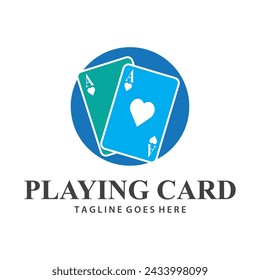 Poker Card Logo Vector Gambling Game Design Simple Symbol Template Vector Design