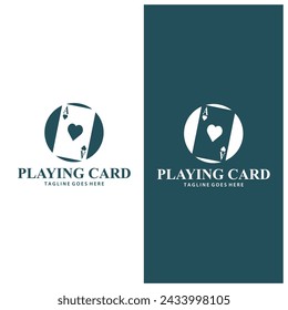 Poker Card Logo Vector Gambling Game Design Simple Symbol Template Vector Design