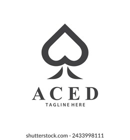 Poker Card Logo Vector Gambling Game Design Simple Symbol Template Vector Design