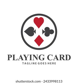 Poker Card Logo Vector Gambling Game Design Simple Symbol Template Vector Design