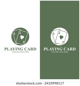 Poker Card Logo Vector Gambling Game Design Simple Symbol Template Vector Design