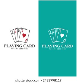 Poker Card Logo Vector Gambling Game Design Simple Symbol Template Vector Design