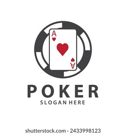 Poker Card Logo Vector Gambling Game Design Simple Symbol Template Vector Design