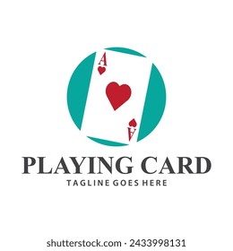 Poker Card Logo Vector Gambling Game Design Simple Symbol Template Vector Design
