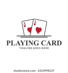 Poker Card Logo Vector Gambling Game Design Simple Symbol Template Vector Design