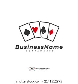 Poker card logo vector template, Creative Gambling logo design concept