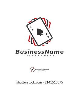 Poker card logo vector template, Creative Gambling logo design concept