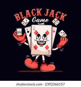 Poker card mascot character playing dice. Suitable for logos, mascots, t-shirts, stickers and posters