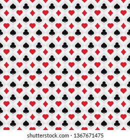 Poker card pattern .  Gamble seamless background .  