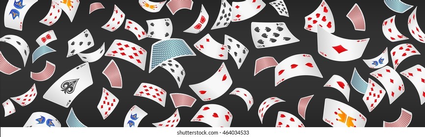 Poker card scattered banner