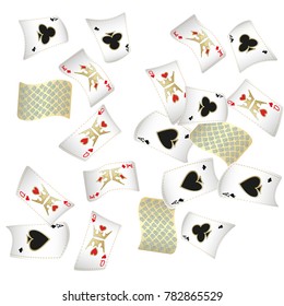 Poker card scattered banner. Vector illustration.