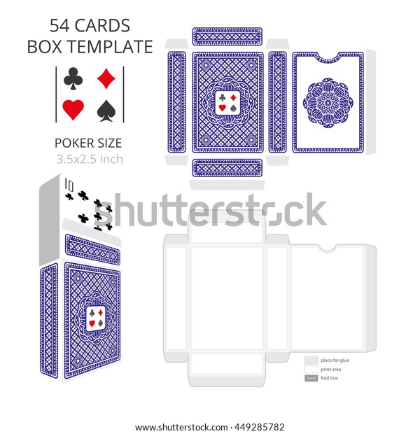 Feud Remarkable enable Poker Card Size Tuck Box Templatevector Stock Vector (Royalty Free)  449285857 | Shutterstock