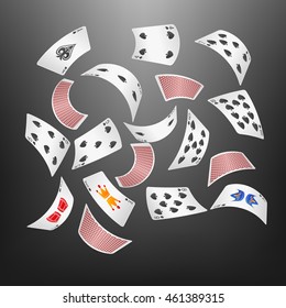 Poker card spade scattered