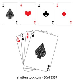 Poker card spades diamonds hearts clubs ace