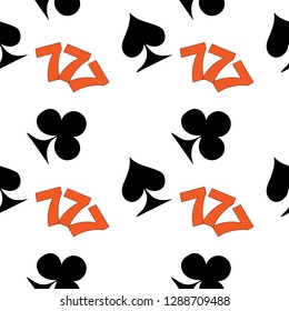 Poker card suit seamless pattern background. Can be used for wallpaper,fabric, web page background, surface texture.Abstract vector backround.