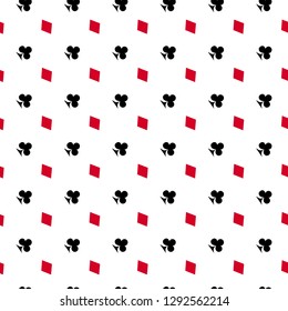 Poker card suit seamless pattern background. Can be used for wallpaper,fabric, web page background, surface texture.Abstract vector backround.