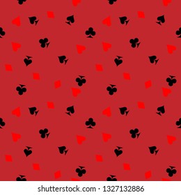 Poker card suit seamless pattern background. Can be used for wallpaper,fabric, web page background, surface texture.Abstract vector backround.