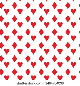 Poker card suit seamless pattern background. Can be used for wallpaper,fabric, web page background, surface texture.Abstract vector backround.