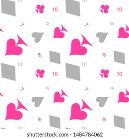 Poker card suit seamless pattern background. Can be used for wallpaper,fabric, web page background, surface texture.Abstract vector backround.