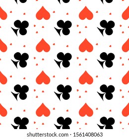 Poker card suit seamless pattern background. Can be used for wallpaper,fabric, web page background, surface texture.Abstract vector backround.