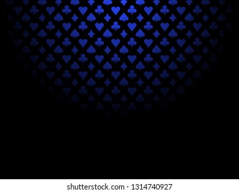 Poker card suits background blue design 