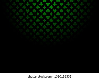 Poker card suits green pattern