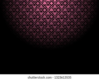 Poker card suits purple pattern vector background