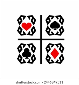 Poker card symbol logo design with number 8 frame from number 6 and 9 elements.