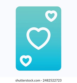 Vector de tarjeta de póquer, jugar al póquer, corazón, Vector de gradiente aislado.