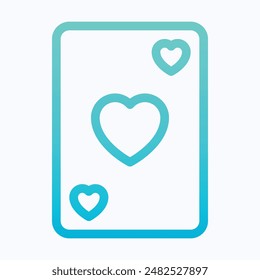 Vector de tarjeta de póquer, jugar al póquer, corazón, Vector de gradiente aislado.
